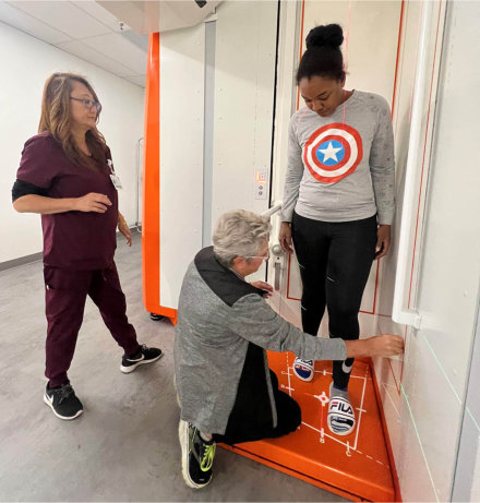 Northbay Health team preparing a patient for their EOSedge full-body scan.