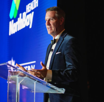 Mark Behl, NorthBay Health's CEO, addressing the audience at the Gala event.